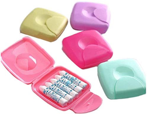 Zonfer 1pc Tampons Aufbewahrungsbehälter, Leichte Reisen Im Freien Beweglicher Frauen Tampons Aufbewahrungsbehälter-Halter (zufällige Farbe)