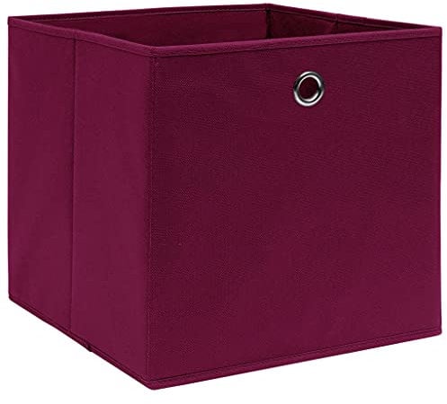 vidaXL 10x Aufbewahrungsbox Zusammenklappbar Spielkiste Regalkorb Faltkiste Korb Kinderbox Box Kiste Faltbox Vliesstoff 28x28x28cm Dunkelrot