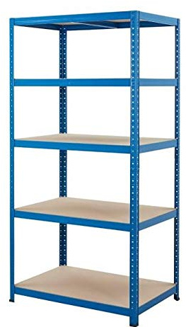 BiGDUG Heavy Duty Garage Shelving Unit - 1780h x 900w x 600d mm - 265kg UDL Capacity Per Shelf - Blue Heavy Duty Shelving - 5 Tier Racking