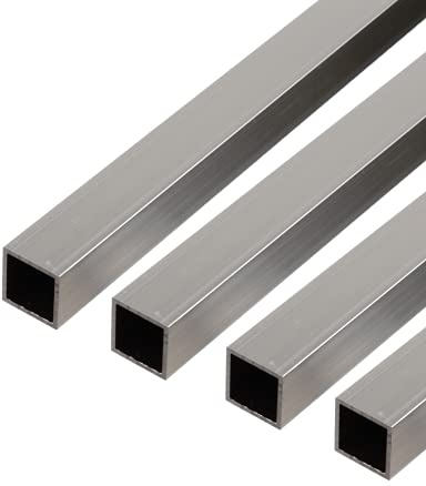 Alberts 497859 Vierkantrohr | Aluminium, natur | 1000 x 20 x 20 mm | 4er Set