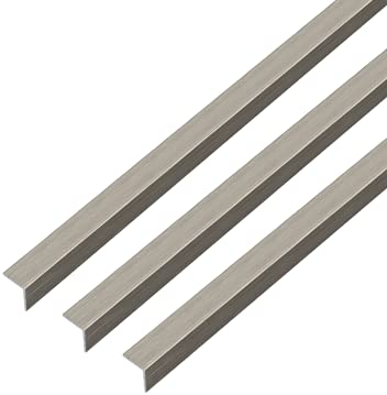 GAH-Alberts 499440 488734 Lot de 3 profilés d'angle auto-adhésifs en aluminium, design acier inoxydable, 1000 x 15 x 15 mm