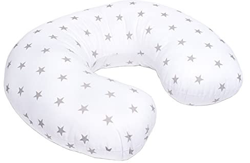 BREAST FEEDING MATERNITY NURSING PILLOW BABY SUPPORT AMAZING DESIGNS (Stars on white)