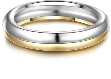 GLANZSTÜCKE MÜNCHEN Damen Ring 925/- Sterling Silber rhodiniert/gelbvergoldet 18 Karat Silberring