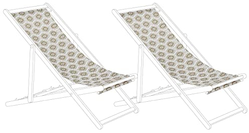 Stoffbezüge Sandbeige 2er Set mit Bohomuster für Gartenliege Anzio/Avellino