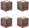 MARRAKESCH 4er Set Teelichthalter aus Holz Massiv 7,5cm Massivo Dunkel Braun als Hochzeitsdeko oder Tischdeko Massivo