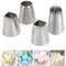 XOPOZON Jeu de 4 Grandes Douilles à Pâtisserie Professionnelles (F06, F02, R22L, 9FT) Douille Patisserie Carrées et Rondes pour Gâteaux, Biscuits, Compatible avec Poche à Douille Patisserie