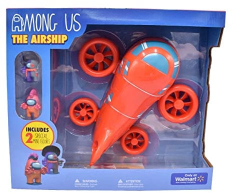 Just Toys Among Us Luftschiff-Spielset – 25,4 cm realistisches Luftschiff mit abnehmbarem Oberteil und 2 exklusiven Minifiguren, offiziell lizenziert