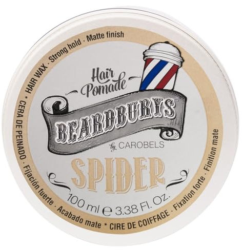 Beardburys Hair Wax Spider for Men with Fibrous Texture, Medium Hold Elastic Wax to Fix any Style for Longer and Add Texture, 100ml