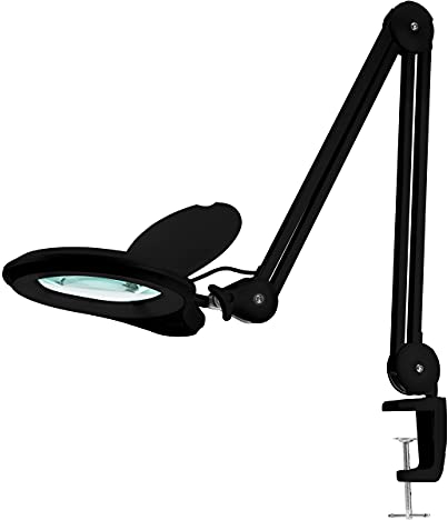 Neatfi (Neues Modell) Bifocals 1.200 Lumen Super-LED-Lupenlampe, verstellbarer Arm, dimmbar, 60 SMD-LED, 13 cm Linse (8 Dioptrien + 20 Dioptrien, Schwarz)
