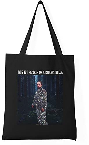 Trend Creators Robert Pattinson Meme This Is The Skin Of A Killer Bella Schwarze Einkaufstasche aus Segeltuch