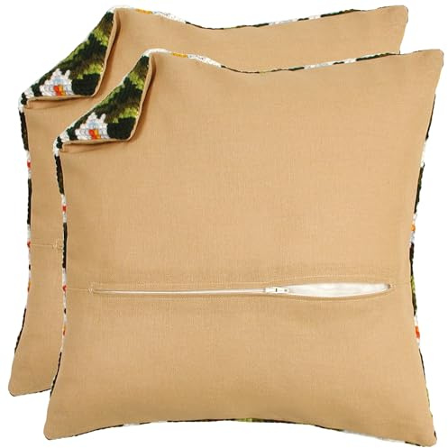 VERVACO Beige Cushion Back Kit with Zip Set of 2 Cross Stitch Accessories Approx. 45 x 45 cm Fabrics Sewing Back for Cushion Crafts Adults Decoration Embroidery Kit