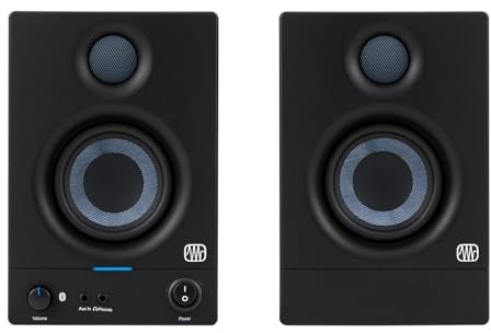 PreSonus Eris 3.5BT Gen 2, Altoparlanti Attivi da Scrivania 3.5 con Bluetooth per Multimedia, Gaming, Produzione Musicale di Qualità Studio, Potenza 50 W, Nero