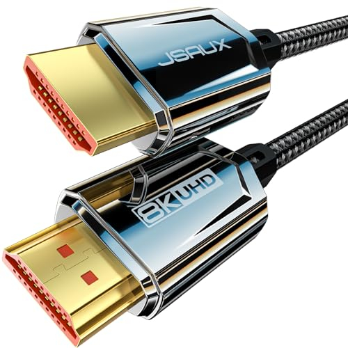 JSAUX 8K HDMI Kabel 5M, HDMI 2.1 Kabel Ultra High Speed 48Gbps, (8K@60Hz 4K@120Hz 144Hz) HDMI Kabel, eARC HDR10 HDCP 2.2 & 2.3 3D, Kompatibel mit PS5 / PS4 / X-Box/UHDTV/Blu-ray Player/Monitor