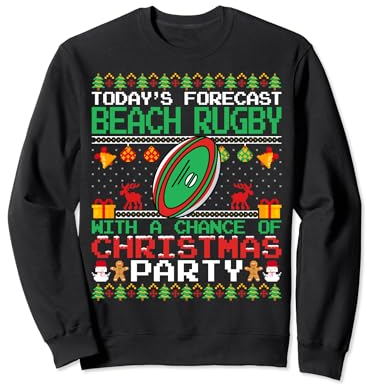 Beach Rugby Christmas Party Beach Rugby Player Christmas Sweatshirt