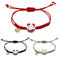 Yolev Glückskatzen Armband - 3 Stück Kawaii Katze Keramikperlen Armband Verstellbares Glücksarmband Geflochtenes Freundschaftsarmband für Männer, Frauen & Mädchen