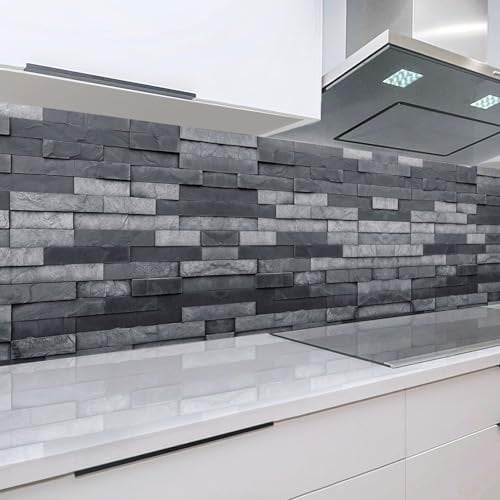 Rodnik Küchenrückwand robuste ABS-Kunststoff Platte Monolith in Deluxe Qualität, Direktdruck. MOTIVAUSWAHL (Gray Stone, 60x400 cm)