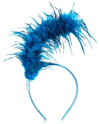 Bunt Feder Stirnband Fascinator Stirnbänder Cosplay Feder Haarband Karneval Party Kopfschmuck Regenbogen Feder Haarreif Kostüm für Ostertag Hochzeit Halloween Party (See Blaue)