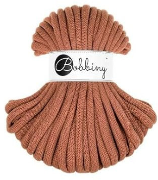 Flechtkordel Jumbo - 9mm - Baumwollkordel Baumwollgarn Garn Kordel Makramee Schnur Kordelband Natur Baumwolle DIY-Basteln 30m - Terracotta