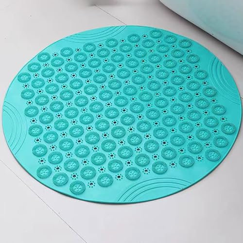 Serenitison Rond Tapis de Douche Antidérapant,55x55 cm,Tapis Douche AntidéRapant,Trou De Drainage De Grand DiamèTre,avec Forte Ventouse,pour Baignoire Et Zones Humides,Lavable en Machine
