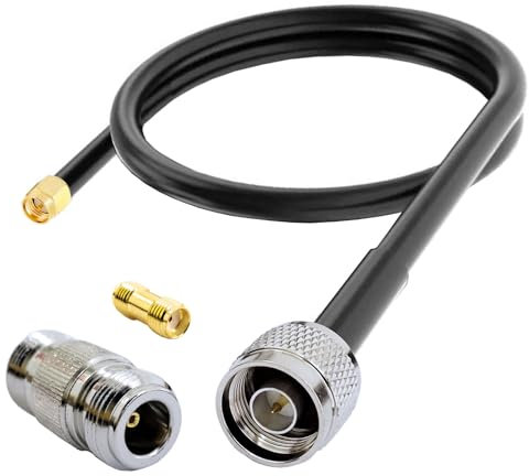 Young Wolf N a SMA Jumper N maschio a SMA maschio cavo coassiale a bassa perdita RG58 con 2 PCS N kit adattatore SMA per 3G 4G 5G LTE antenna Ham Radio GPS WiFi (1M)