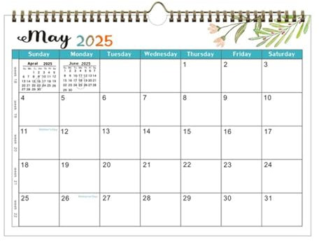 Mimoqk Wandkalender 2025, Wandkalender 2025 - Kalender von Januar 2025 bis Dezember 2025 | Ästhetischer Kalender zum Verfolgen von Terminen | Wandkunst Dekoration