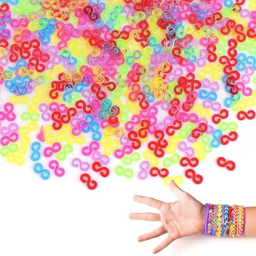 500 Stück Loom Bänder Zubehör S Clips Bunte Loombänder, Loom Bänder Verschlüsse, Loop Bänder Set Kinder, Loom Bänder Zubehör, Loops, Für Den Anschluss Von Band Armbänder Erwachsene Kinder