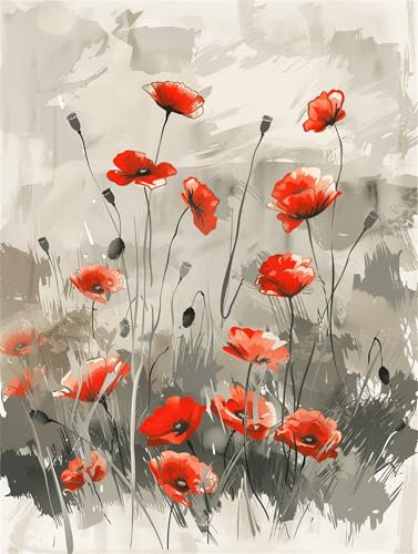 Malen nach Zahlen Abstrakt, Malen Nach Zahlen Erwachsene, Blumen 90x120cm Paint by Numbers DIY Kreativ Bastelset Kinder Anfänger Handgemalt Ölgemälde Leinwand für Home Décor,Frauen Hobby Bastelset