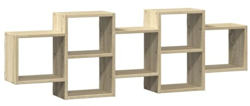 vidaXL Wandregal Sonoma-Eiche 129x18x42 cm Holzwerkstoff