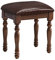 Preferspace Gepolsterter PU-Leder-Make-up-Hocker für den Schminktisch, osmanischer Hocker mit Massivholzbeinen für Schlafzimmer, Wohnzimmer, Couch