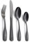 Deeny Jarte 16-teiliges schwarzes Besteck-Set, Edelstahl-Besteck für 4 Personen, Besteck mit Muschel-Design, spiegelpoliert und spülmaschinenfest, inkl. Gabeln, Löffel und Messer