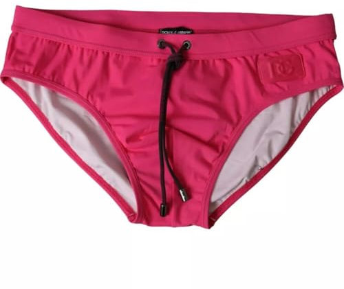 Dolce & Gabbana Rosa Nylon DG Logo Beachwear Breve Costumi Da Bagno Uomo Uomo, Rosa, IT4 | S
