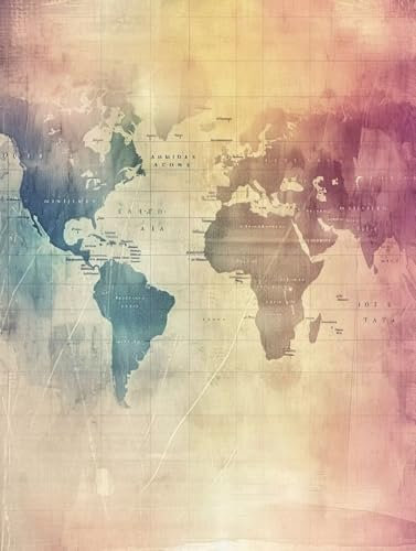 Pintar por Numeros Adultos Mapa Del Mundo Kit de Pintura por Numeros Mapa, Pintar por Numeros Niños,Principiantes DIY Kit de Pintura al óleo de Lienzo, Decoración el Hogar Regalo 50x65cm Sin Marco 0-K