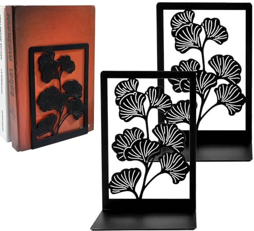 KYSUN 1 Paire Serre Livres en Métal Antidérapant, Bloc Livre pour Étagère, Cale Livre Presse Livre en Métal, Serre Livres pour Livres Lourds, Bloque Livre pour Bureau Maison École Bibliothèque, Noir