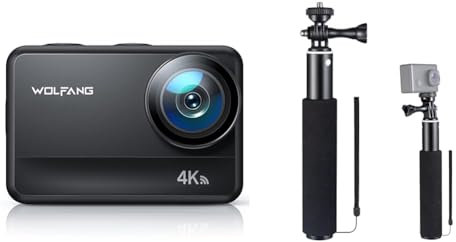 WOLFANG Cámara Deportiva GA400 4K60FPS & Juego de Selfie Stick