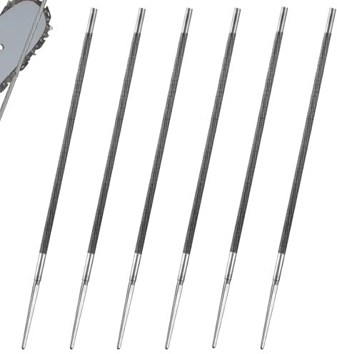 Limes de Scie à Chaîne, 6 Pièces Set de Limes pour Tronçonneuse, 4mm Limes Circulaires pour Tronçonneuse, Outil D'affûtage de Chaîne pour Tondeuses à Gazon, pour L'ébavurage et la Réparation