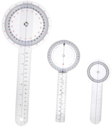 Mikikit 3pcs Goniometer for Precise Angle Measurement Multi-Angle Ruler Tool for Medical Use Essential Measuring Equipment for and Drawing