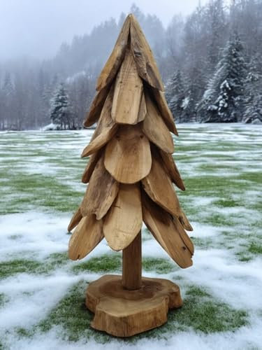 Teak Holz Tannenbaum - 30-80 cm Weihnachtsbaum - Wald Dekoration (30 cm)