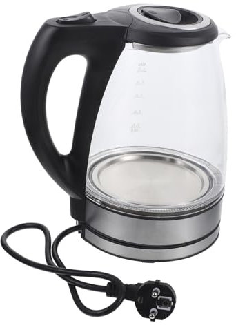 COLLBATH Pava Suministros De Cocina Hervidor De Agua Caliente Eléctrico Portátil Black Vidrio