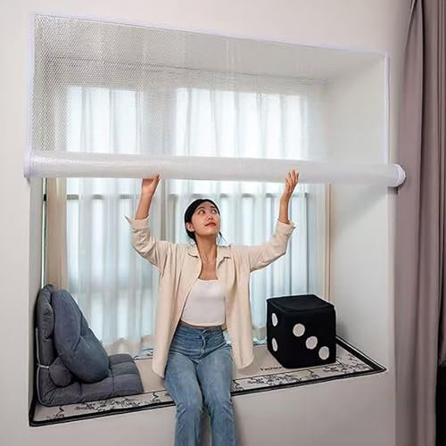 125 x 135 cm (B x H) Fensterisolierungs-Set für den Innenbereich, transparente Fensterfolie hält kalte Zugluft draußen und warme Luft hinein