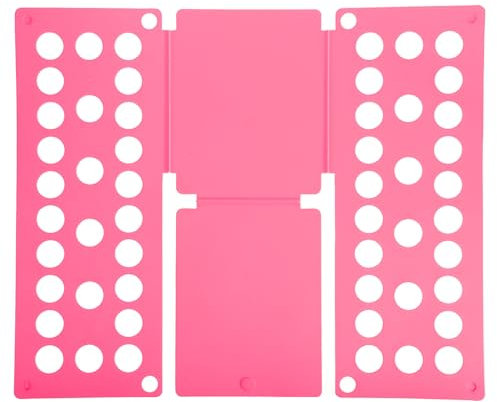 sourcing map Shirt Folder Board, T-Shirt Clothes Folder Small Folding Board Foldable Plastic T-Shirt Organizer for Closet Wardrobe Drawer Easy Clothing Storage (Pink, 18.9 x 15.7Inch)