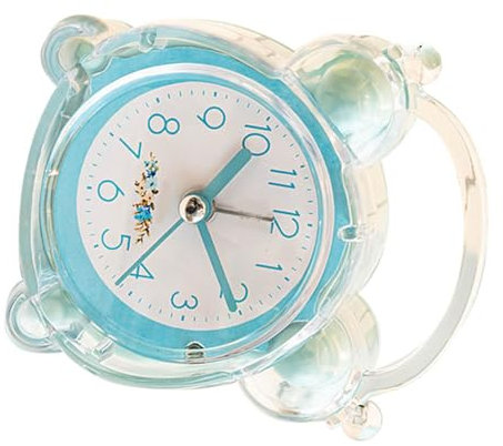 Kikumi Réveil des Enfants, Design Silencieux, Conception de Dessins Animés, Configuration Facile, Absence Solide, Double Cloche, pour Table de Chambre à Coucher (Bleu)