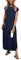 PrinStory Women's Maxi Dress With Pockets Cap Sleeves Summer Dresses For Ladies Casual Lightweight Sundress Beach Party Office Wear (Navy Blue,L)