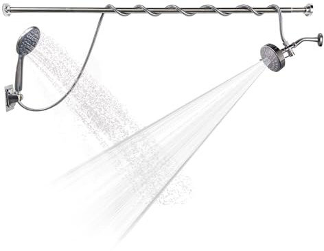 Regendusche Duschkopf - Duschsystem für Paare, Hochdruck Rund, Regendusche und 4 Strahlarten Duschkopf, Duschgarnitur, Duschset für Dusche