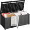 DWVO Outdoor Garden Storage Box|450L 142.1x67.6x60cm|Waterproof||Securely Lockable|Side Carry Handles|All Weather Resistant|Patio Resin Deck Box for Pillows, Equipment,Shoe(Black)