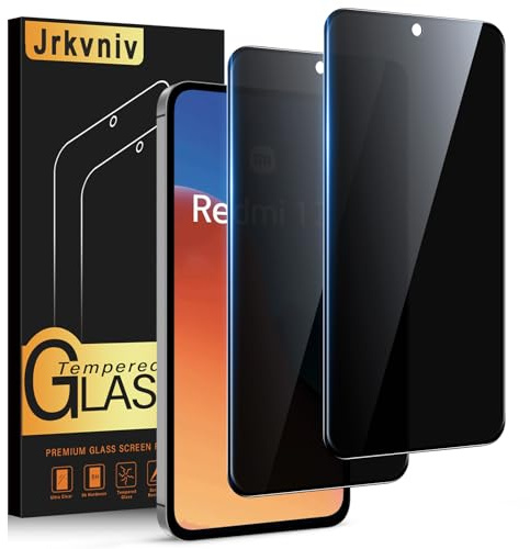 Jrkvniv Protector Pantalla de Privacidad para Xiaomi Redmi 12 4G/5G Cristal Templado Antiespia Protectora Vidrio Película Dureza 9H Antiarañazos Sin Burbujas Privacy Screen Protection,2 Piezas
