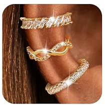 Dochais Ear Cuff Ohrringe Set für Damen Ohne Piercing Clip Ohrring Ohrklemmen Fake Helix Nicht Verblassend Knorpel Ohrringe für Ungepiercte,Verstellbare Ohrmanschetten in Geschenkbox 3Stück