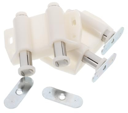 Sewroro Schranktürriegel mit Rebound Funktion für Küchenmöbel, Beige | Austausch des Schrankverschlusses, Magnetische Türriegel für Schranktüren, 2 Stück, Kunststoff Edelstahl