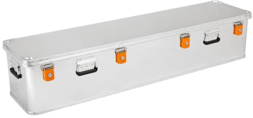 ALUBOX Outdoor Aluminium Kiste wasserdicht silikoniert - 164 Liter Volumen - abschließbar - 160 x 39 x 33 cm