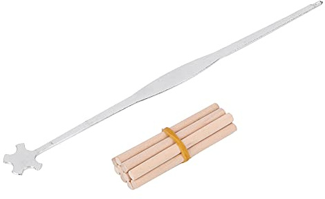 10er Set Violin Sound Post mit Edelstahl Sound Post Setter, Holz Resonanzstifte für Violine Einstellung und Reparatur, Inklusive Montagewerkzeug für Luthier und Geigenliebhaber