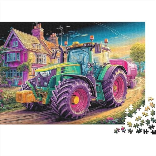 Puzzle1000TeileTraktoraufLandstraßeBunterLandwirtschaftlicherHofSchwerLernspielUnmöglicheHerausforderung38x26cmFürErwachseneKinder